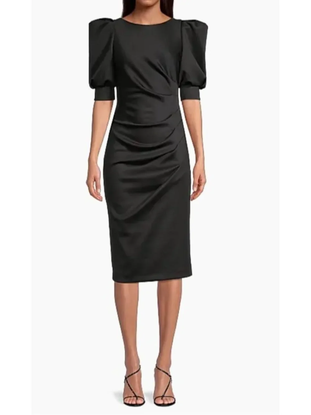 Black Halo Eve Zella Scoopback Sheath Cocktail Dress Black Size 10